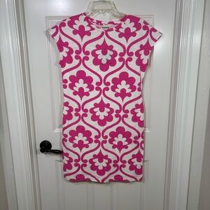 NWT Boden Leah Jersey T-shirt Mini Dress Women’s 0P Carmine Rose, Ivy Trellis